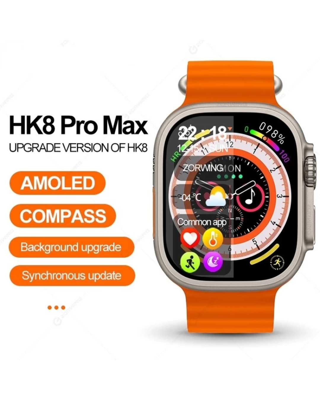 HK8 Pro Max Ultra Amoled display smartwatch version 2.0 (Chat GPT AI integrated)