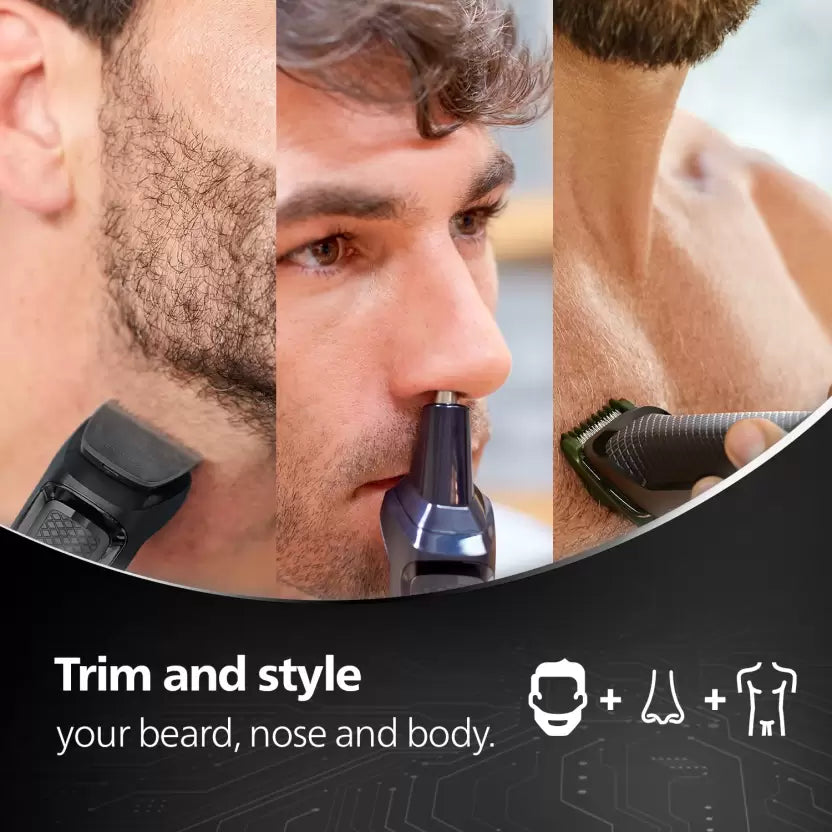 Philips MG3724/30 Cordless Trimmer - Beard, Body Grooming, Hair Clipping, Nose & Ear